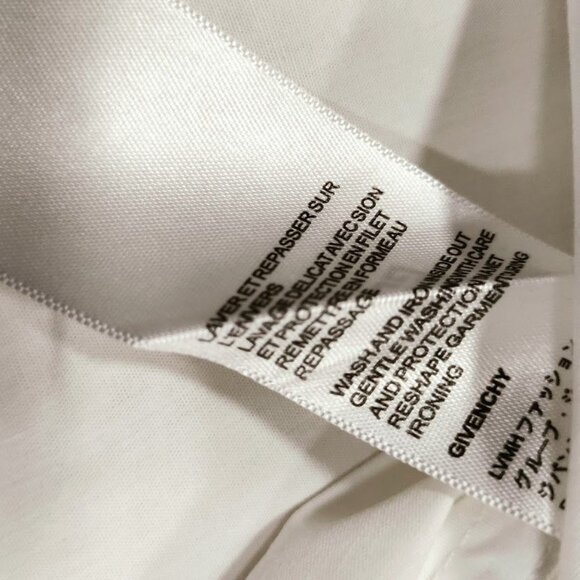 Givenchy Mens Classic Fit White Cotton Button-Up Shirt With Logo Design Made In - Picture 7 of 16